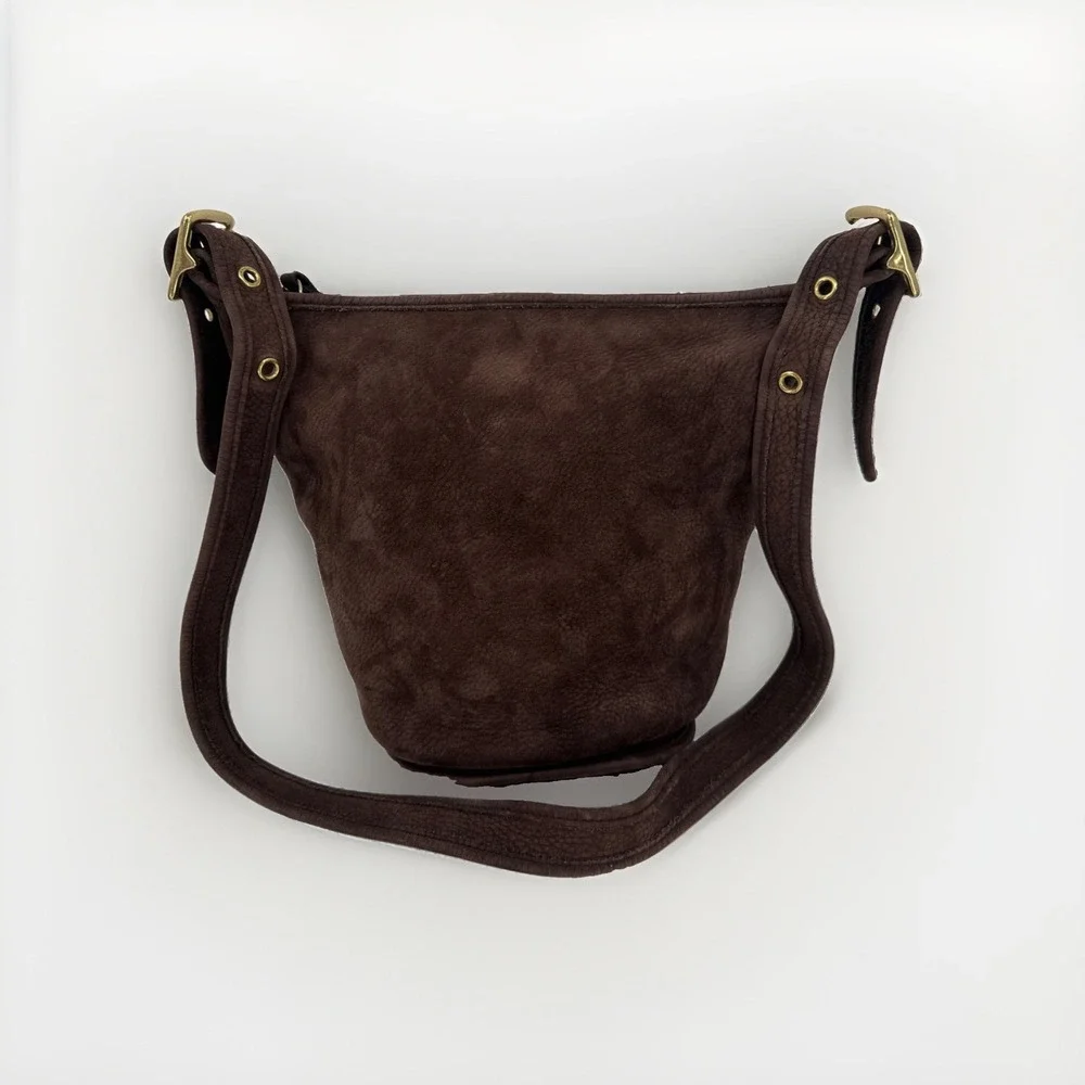 COACH Helen's Legacy Nubuck Duffel Bucket Bag Crossbody Brown Vintage 4952